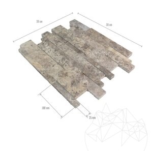 Mozaic Travertin Silver 3D Wall Polisat