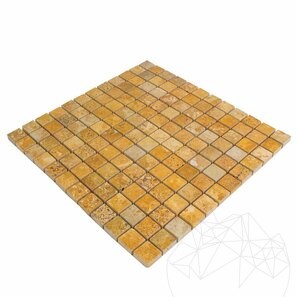 Mozaic Travertin Yellow Polisat, 2.3 x 2.3 cm