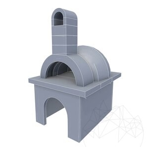 Cuptor Gradina Traditional (Carbune/Lemn, 170 x 120 x 145 cm, 950 kg, piatra poligonala Kavala, caramida)