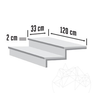 Noisette Natur Многоцветный сланцевый шаг, 120 x 33 x 2 см