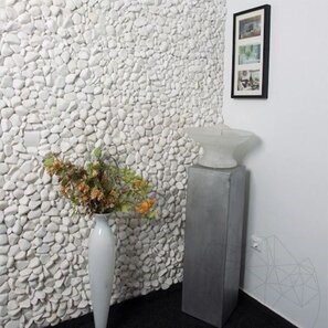 Pebbles Marmura Alba Thassos, 3-6 cm Sac 20 kg