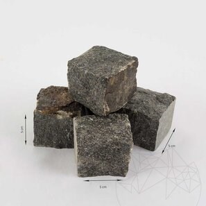Piatra Cubica Granit Gri Antracit Natur, 5 x 5 x 5 cm