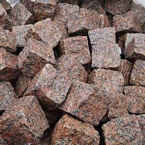 Piatra Cubica Granit Maple Red Natur, 10 x 10 x 5 cm
