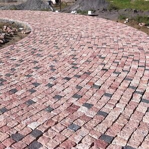 Piatra Cubica Granit Maple Red Natur, 10 x 10 x 5 cm