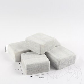 Piatra Cubica Marmura Kavala Antichizata, 10 x 10 x 4-5 cm