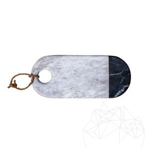 Блюдо сервировочное из двухцветного мрамора, 35 x 15 x 2 см