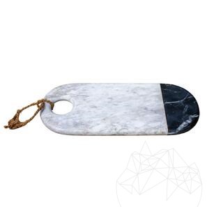 Блюдо сервировочное из двухцветного мрамора, 35 x 15 x 2 см