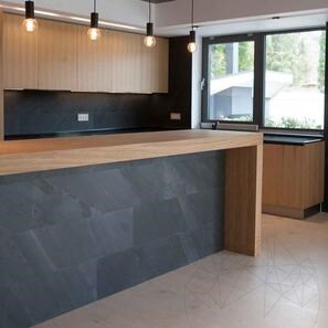 Ardezie Flexibila SKIN MicroStone 1mm - Black Line, 210 x 105 cm | Piatra Ultra-Flexibila pt Pereti, Mobilier, Fatade