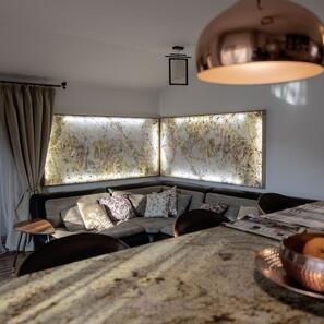 Ardezie Flexibila Translucida SKIN 2mm  - Indian Autumn, 185 x 61 cm | Iluminare Ambientala, Interior & Exterior