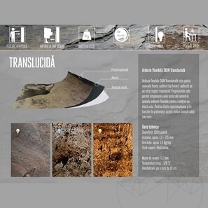 Ardezie Flexibila Translucida SKIN 2mm  - Auburn, 210 x 105 cm | Iluminare Ambientala, Interior & Exterior
