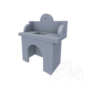 Стол + Раковина для средиземноморского барбекю (135x120x60 см, 450 кг, Врачанский натуральный камень, кирпич)