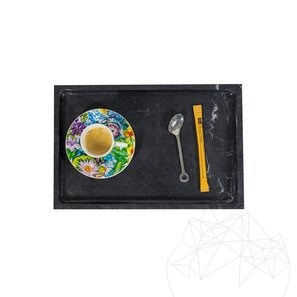 Tava decorativa dreptunghiulara marmura Nero, 30 x 20 x 2.5 cm