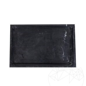 Tava decorativa dreptunghiulara marmura Nero, 30 x 20 x 2.5 cm
