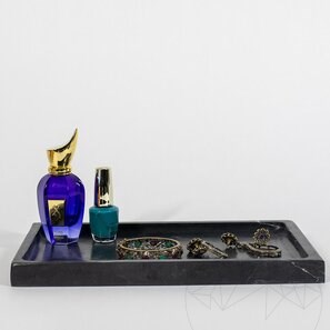 Tava decorativa dreptunghiulara marmura Nero, 30 x 20 x 2.5 cm
