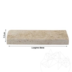 Travertin Classic Scapitat, 7.5 cm x LL x 2.2 cm