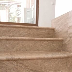 Travertin Latte PREMIUM Periat +Baston 1L, 61 x 30.5 x 3 cm (Treapta/Bordura Piscina)