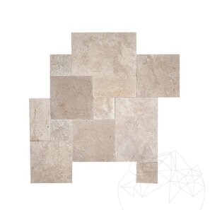 Travertin Latte PREMIUM French Pattern Set Antichizat, 1.2 cm