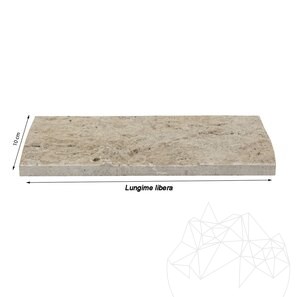 Travertin Latte PREMIUM Scapitat, 10 cm x LL x 1.3 cm
