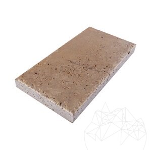Travertin Noce Cross Cut Periat si Daltuit, 30.5 x 15.2 x 3 cm