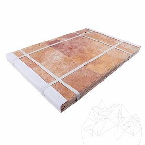 Travertin Peach Cross Cut French Pattern Set Periat si Daltuit, 1.2 cm