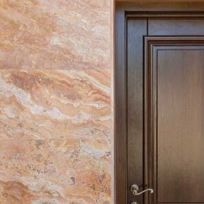 Полированный травертин персикового цвета с поперечной огранкой, 61 x 30,5 x 1,2 см