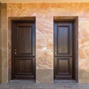Полированный травертин персикового цвета с поперечной огранкой, 61 x 30,5 x 1,2 см