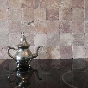 Opium Красный крестообразный античный травертин, 10 x 10 x 1 см