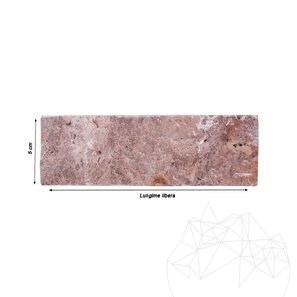 Travertin Opium Red Scapitat, 5 cm x LL x 2 cm
