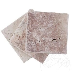 Opium Красный крестообразный античный травертин, 10 x 10 x 1 см