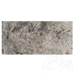Полированный травертин с серебряной крестообразной огранкой, 61 x 30,5 x 1,2 см