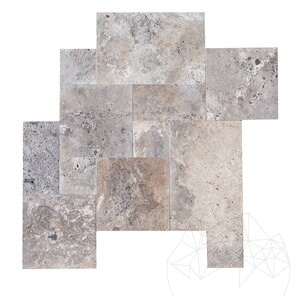 Travertin Silver Cross Cut French Pattern Set Periat, 1.2 cm - Produs Comanda Speciala