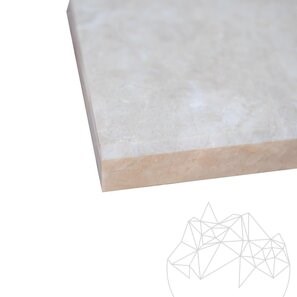 Treapta marmura Crema Royal Polisata (1L Bizot), 120 x 33 x 3 cm