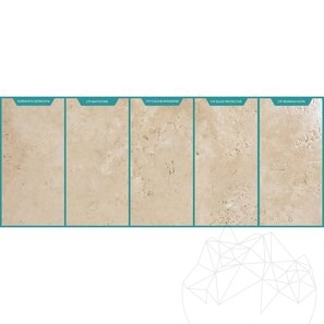 Травертин Classic Cross Cut Brushed, 10 x 30,5 x 1 см