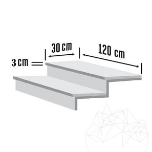 Treapta marmura Rosalina Polisata, 120 x 30 x 3 cm - Proiect Special