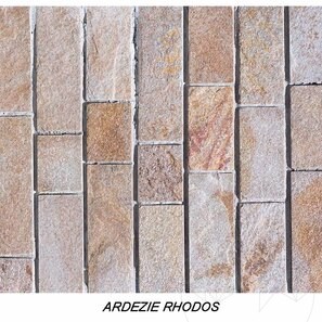 Gratar Gradina Mediteraneo Mediu (Carbune/Lemn, 120x70x210 cm, 800 kg, piatra naturala Rhodos, caramida)