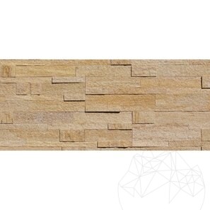 Гибкая панель из песчаника SKIN - песочно-желтый, 60 x 15 см (с 3M на обратной стороне)
