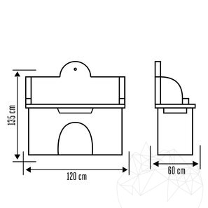 Set Mobilier Gradina Traditional - Masa + Chiuveta pt Gratar (135x120x60 cm, 450 kg, piatra poligonala Kavala, caramida)