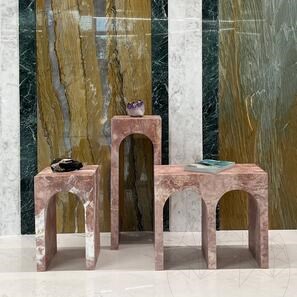 Archy Travertine Opium Красный приставной столик 