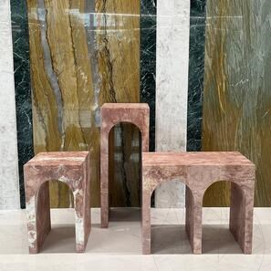 Archy Travertine Opium Красный приставной столик 