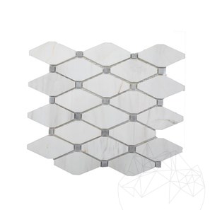 Mozaic Marmura White & Grey Melia Polisata, 24.5 x 26.5 cm
