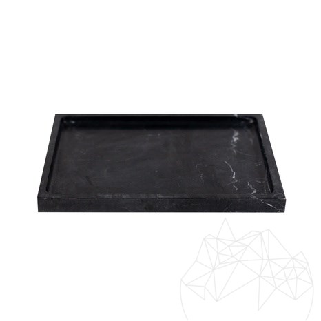 Tava decorativa dreptunghiulara marmura Nero, 30 x 20 x 2.5 cm