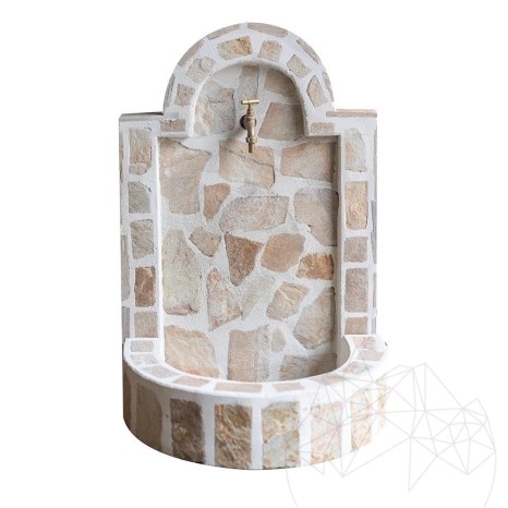 Cismea Gradina Mica, Traditionala, Freestanding - Placata cu piatra poligonala, Ardezie Rhodos, 80 x 55 cm, 70 kg