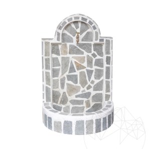 Cismea Gradina Mica, Traditionala, Freestanding - Placata cu piatra poligonala, Ardezie Kavala, 80 x 55 cm, 70 kg