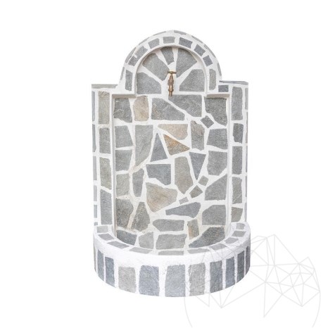 Cismea Gradina Mica, Traditionala, Freestanding - Placata cu piatra poligonala, Ardezie Kavala, 80 x 55 cm, 70 kg