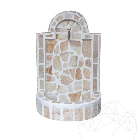 Cismea Gradina Mare, Traditionala, Freestanding - Placata cu piatra poligonala, Ardezie Rhodos, 105 x 70 cm, 85 kg
