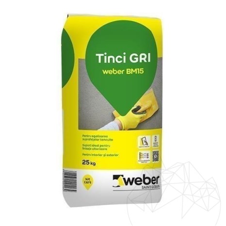 Mortar de tencuiala fina "tinci" - Weber BM15 -25kgMortar de tencuiala fina "tinci" gri - Weber BM, 15 -25 kg