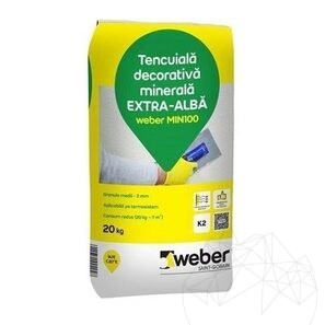 Tencuiala decorativa minerala - Weber MIN 100 - K 1.5, 20 kg