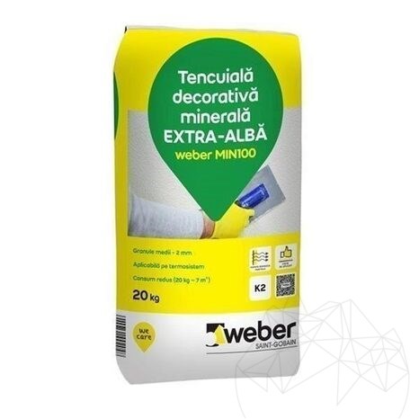 Tencuiala decorativa minerala - Weber MIN 100 - K 1.5, 20 kg