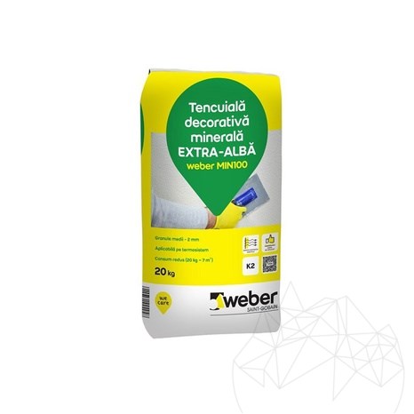 Tencuiala decorativa minerala - Weber MIN 100 - K 2, 20 kg