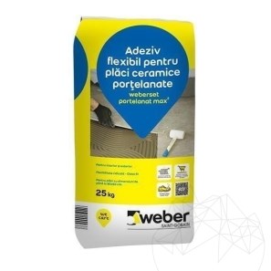 Adeziv Piatra Sinterizata / Piatra Naturala - Weber Set.Portelanat Max 25, Sac 25 kg